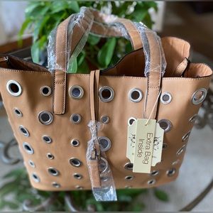 2-n-1 Circular Disk Style Tote Bag w/Crossbody Bag